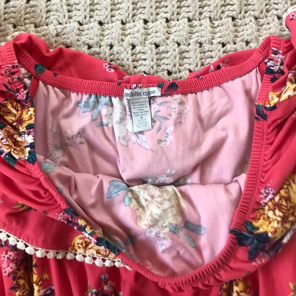 WOMEN'S ROMPER, FLORAL, SIZE SMALL (OFF OR ON SHOULDER) STRETCH - Picture 2 of 4